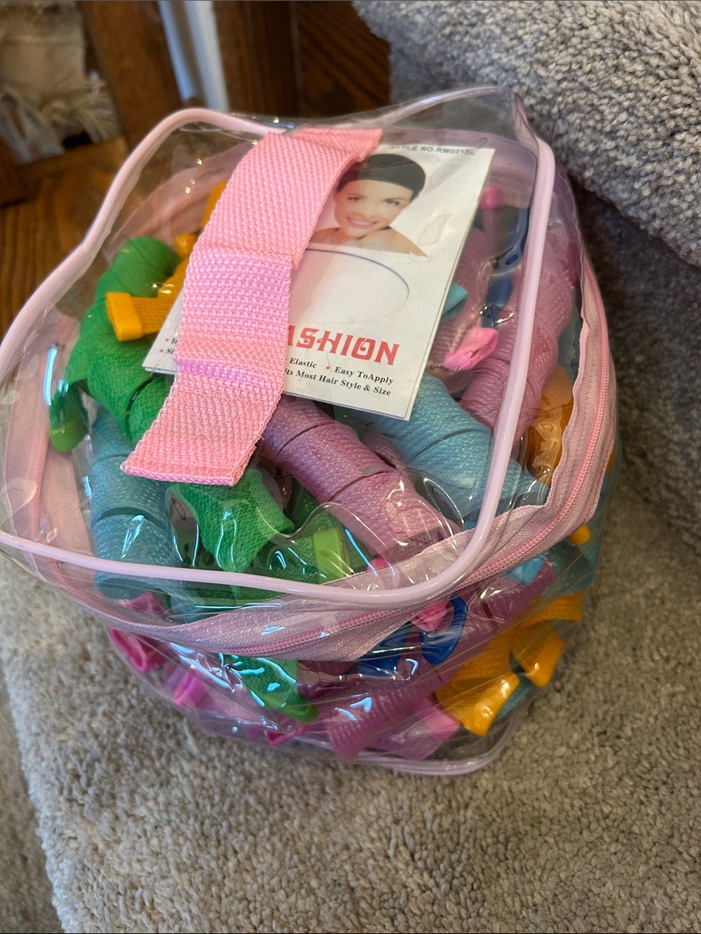Heat-free Hair Styling Set in Pink Carry Case - Assorted Colors